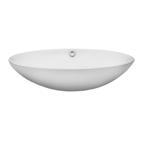 Novatto Ceramic Oval Vessel Bathroom Sink with Overflow Wayfair